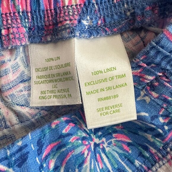 Lilly Pulitzer Deri Linen Palazzo Pants, Boca Blue It's a Sailabration Size S - Picture 7 of 9